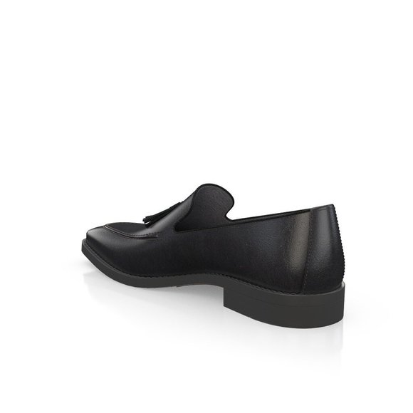 Bashwood Handmade Black Tussle Black Leather Loafers main image 4